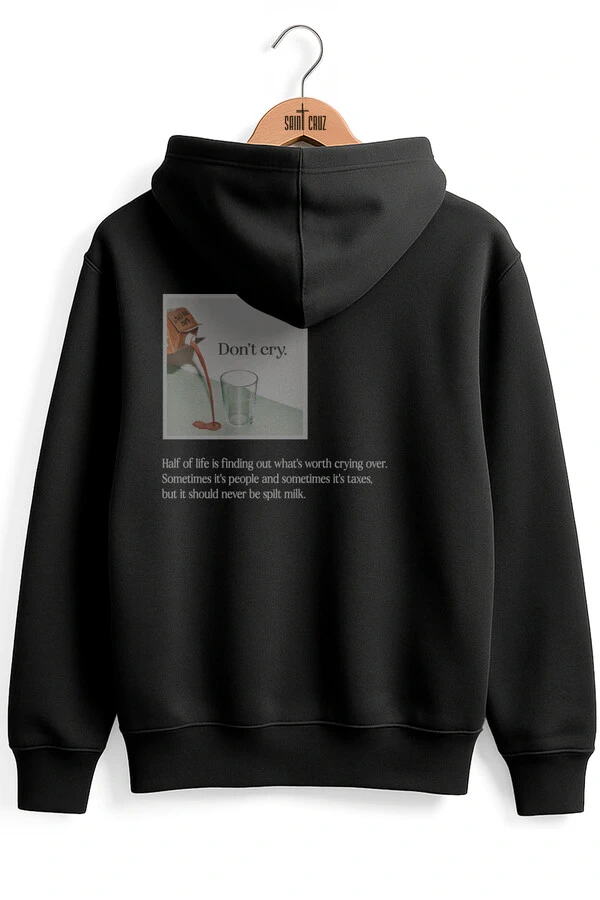 Blusa puff de moletom preta Milk