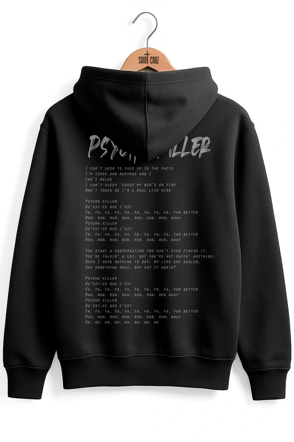 Blusa puff de moletom preto Psyco