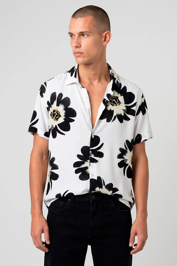 Camisa de viscose Black Garden