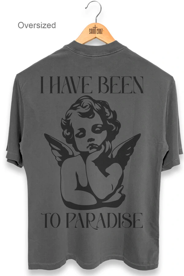 Camiseta oversized estonada chumbo Paradise
