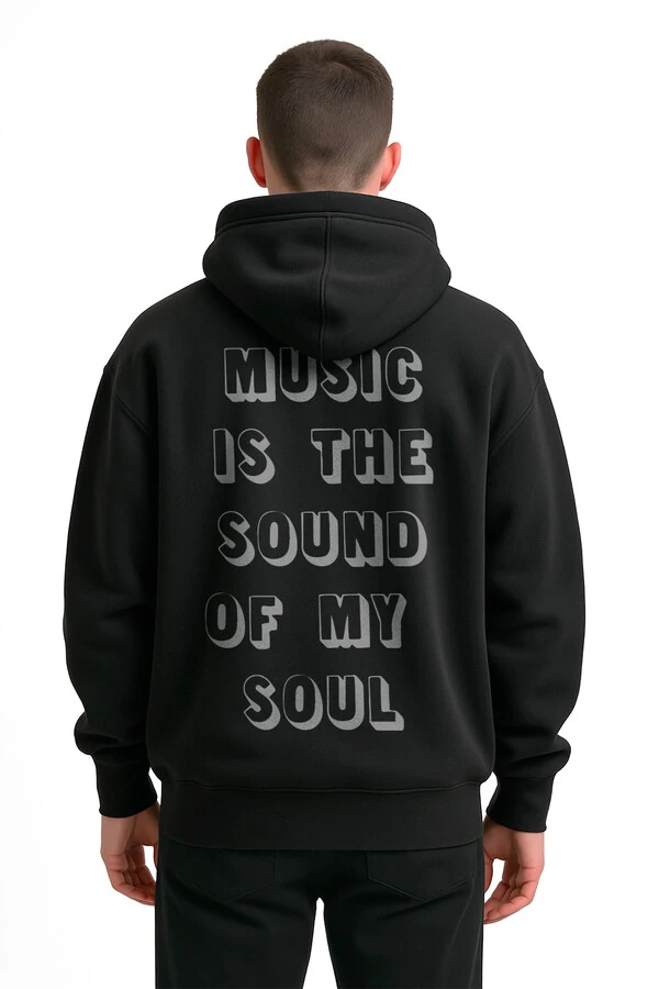 Blusa puff de moletom preto My Soul