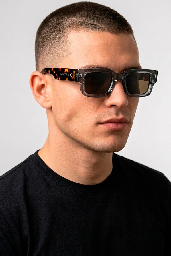 Óculos Illusion Animal Print e Cinza
