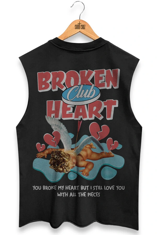 Cut Regata preta Broken heart