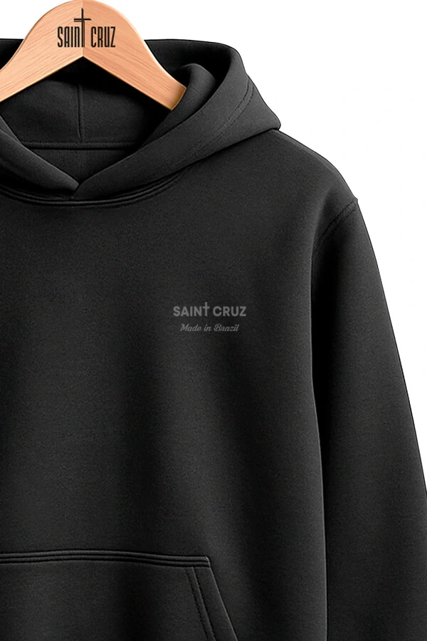Blusa puff de moletom preto Wine