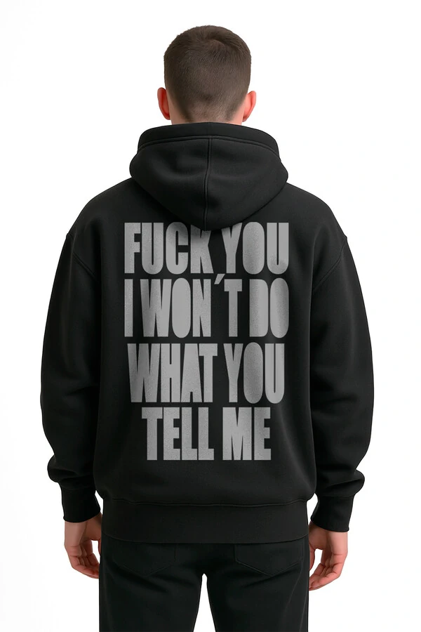 Blusa puff de moletom preto Tell Me