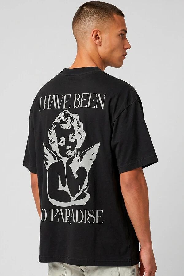 Camiseta oversized preta Paradise