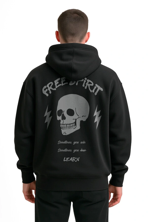 Blusa puff de moletom preto Free