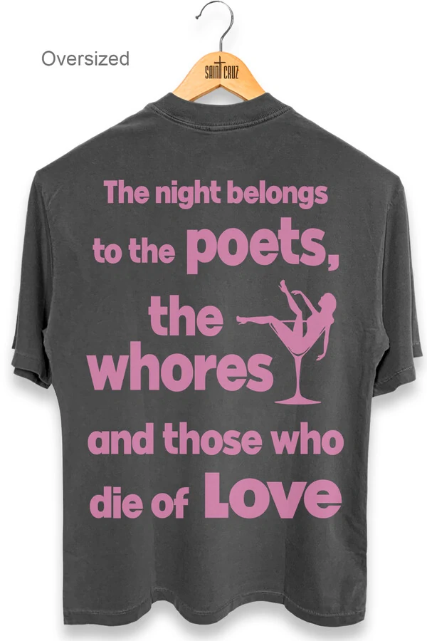 Camiseta oversized estonada chumbo Poets (Rosa)
