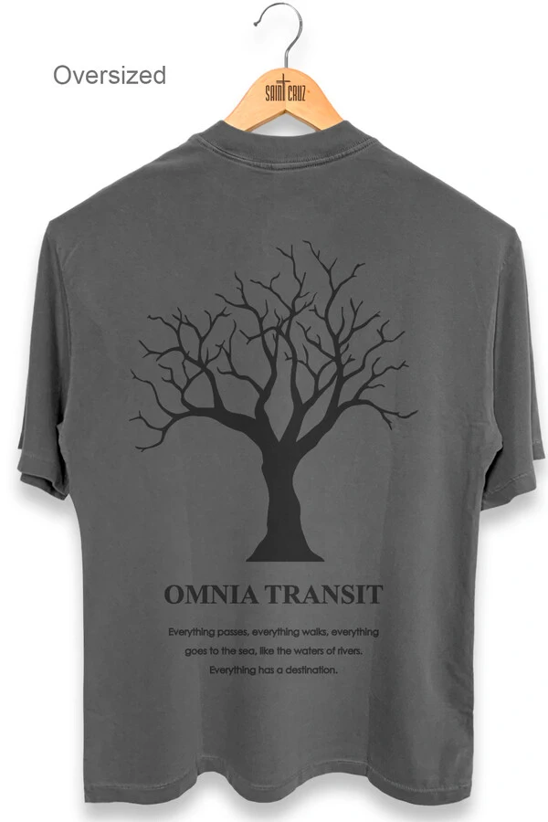 Camiseta oversized estonada chumbo Omnia Transit