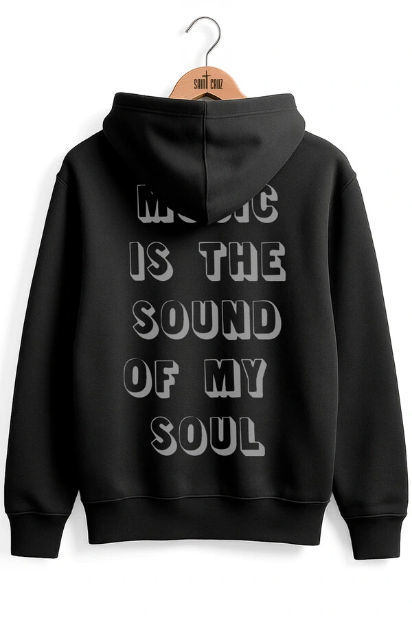 Blusa puff de moletom preto My Soul