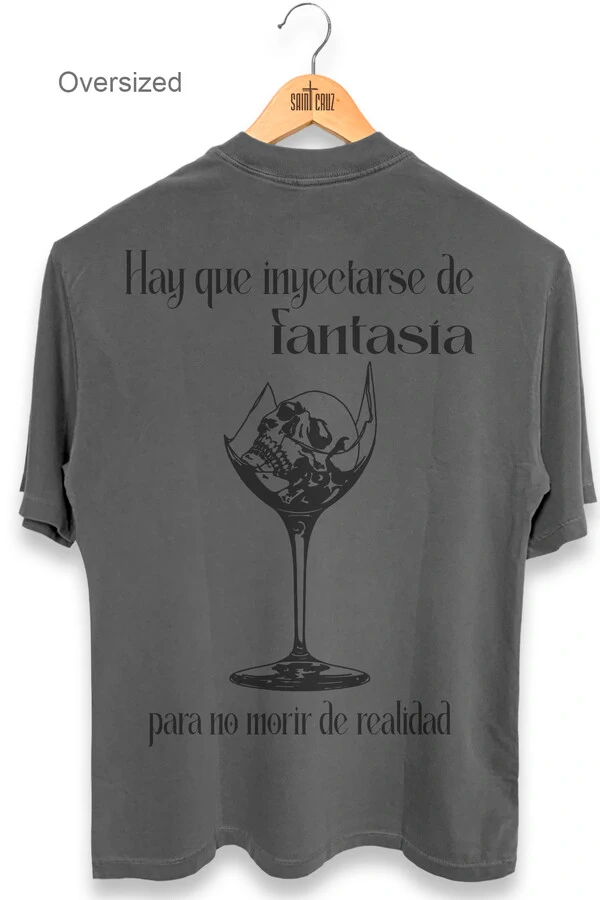 Camiseta oversized estonada chumbo Drink