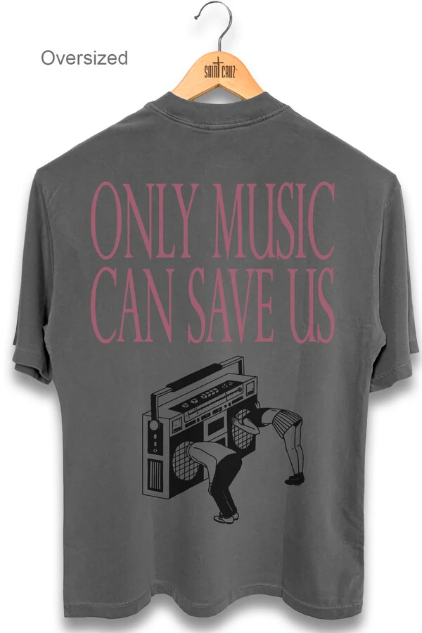 Camiseta oversized estonada chumbo Only Music