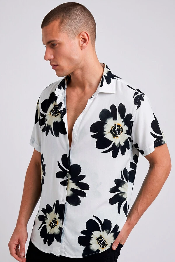 Camisa de viscose Black Garden
