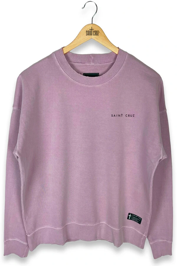Blusa oversized de moletom estonado lilás Give