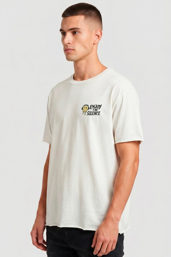 Camiseta off white Enjoy The Silence Front