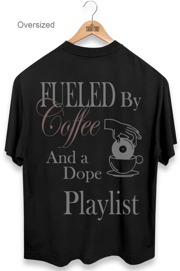 Camiseta oversized preta Playlist