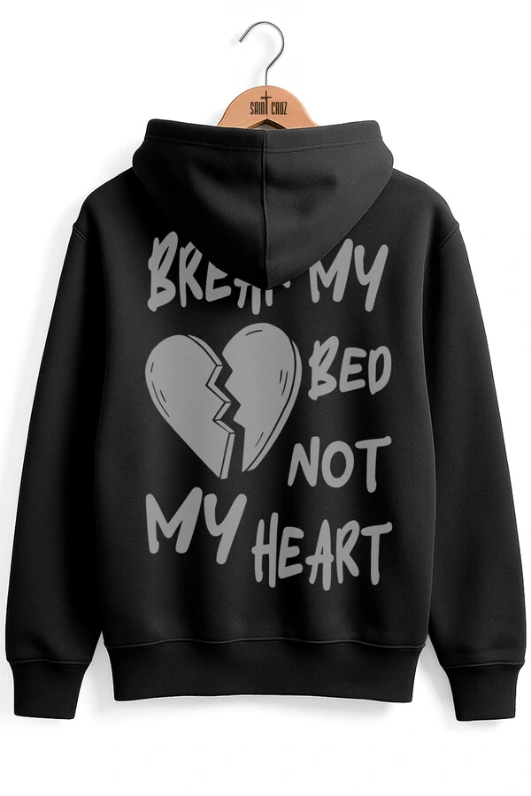Blusa puff de moletom preto Break My Bed