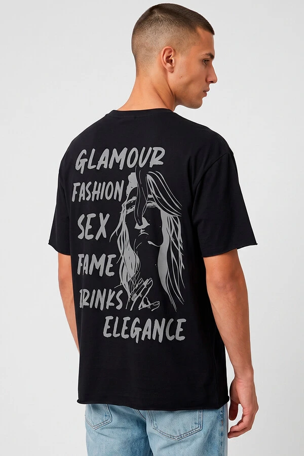 Camiseta preta Glamour
