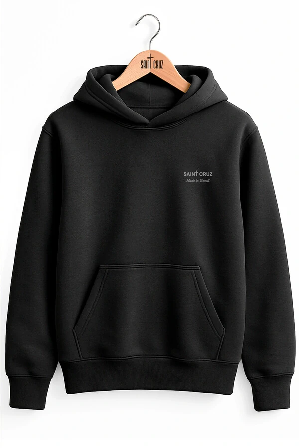Blusa puff de moletom preto Music Club