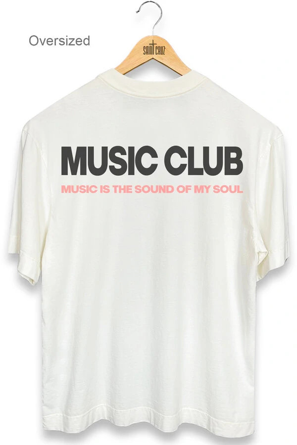 Camiseta oversized estonada off white Music Club