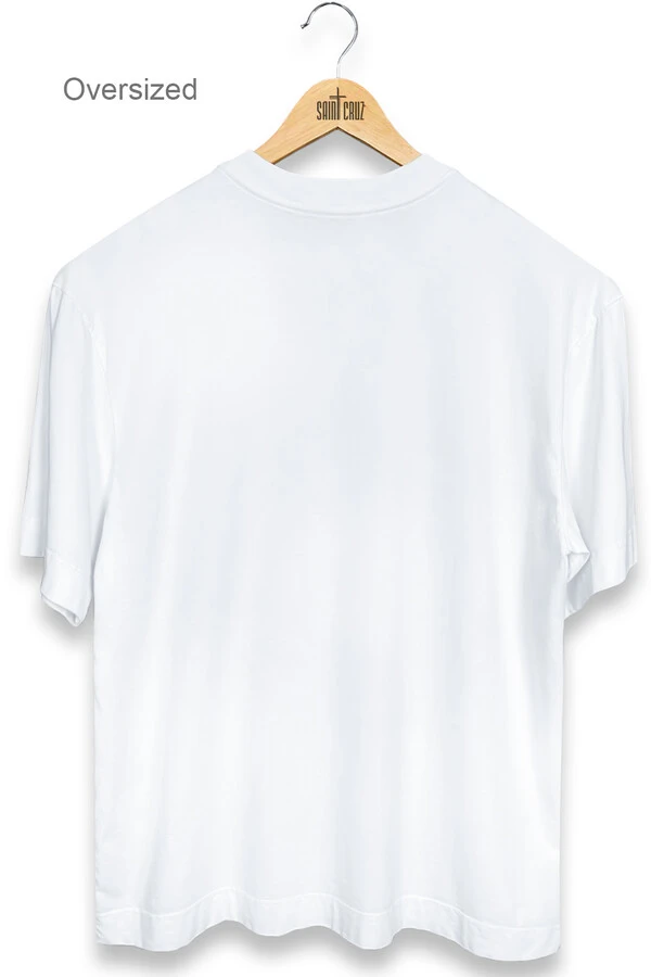 Camiseta oversized branca Enjoy The Silence Front