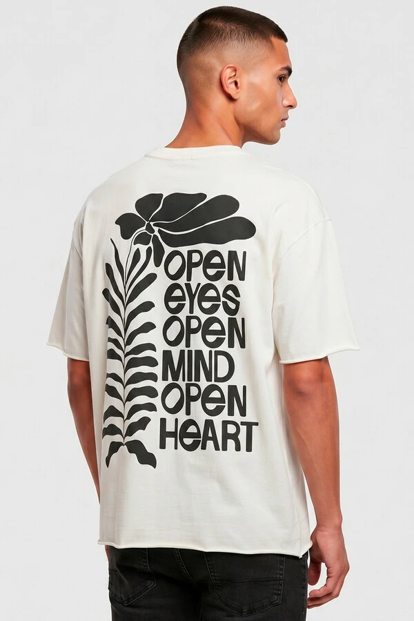 Camiseta off white Open Eyes