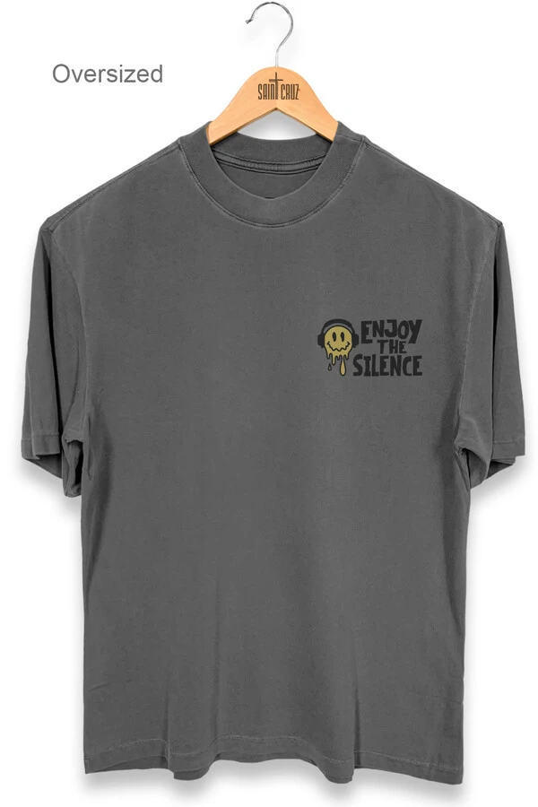 Camiseta oversized estonada chumbo Enjoy The Silence Front