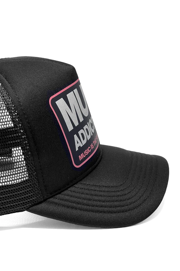 Boné trucker retrô preto Music Club