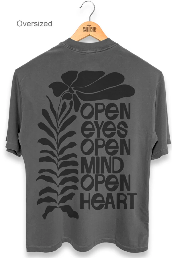 Camiseta oversized estonada chumbo Open Eyes
