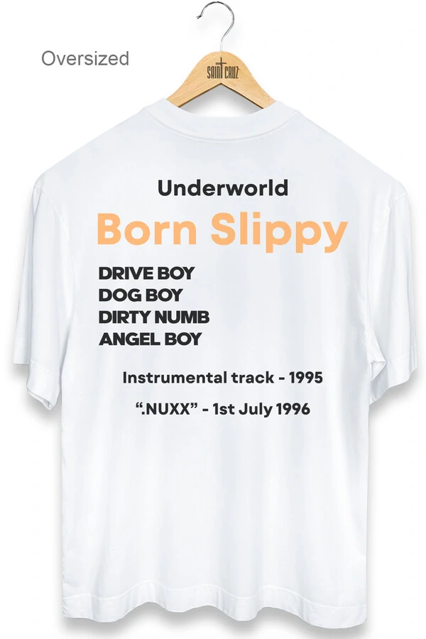 Camiseta oversized branca Born Slippy
