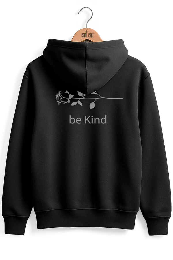 Blusa puff de moletom preto Be Kind