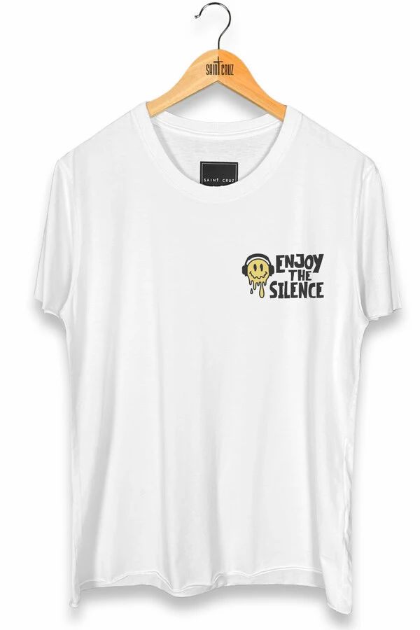 Camiseta branca Enjoy The Silence Front