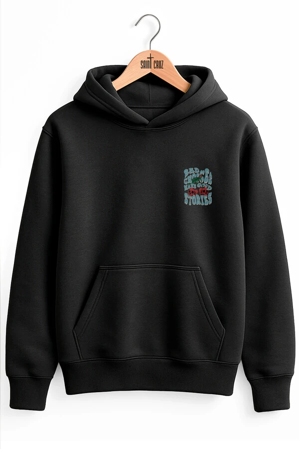 Blusa puff de moletom preto Cherry (Front)