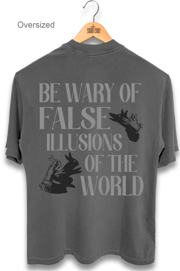 Camiseta oversized estonada chumbo False