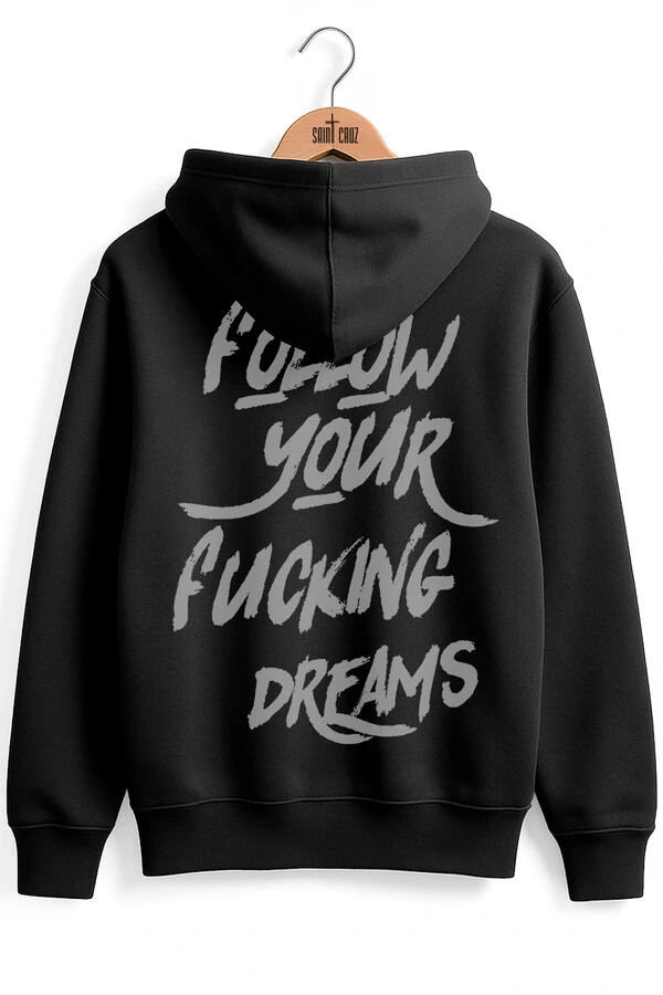 Blusa puff de moletom preto Dreams Back