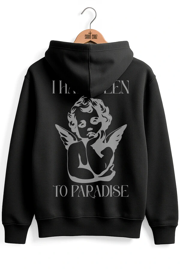 Blusa puff de moletom preto Paradise