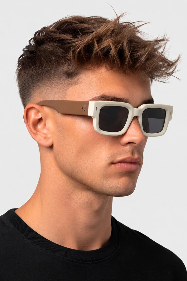 Óculos Illusion Branco e Marrom