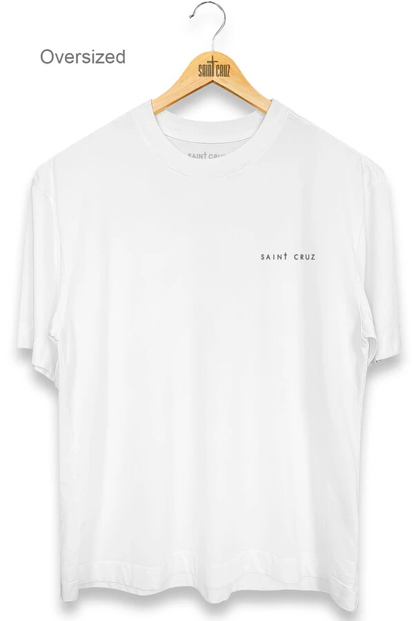 Camiseta oversized branca Tell Me Back