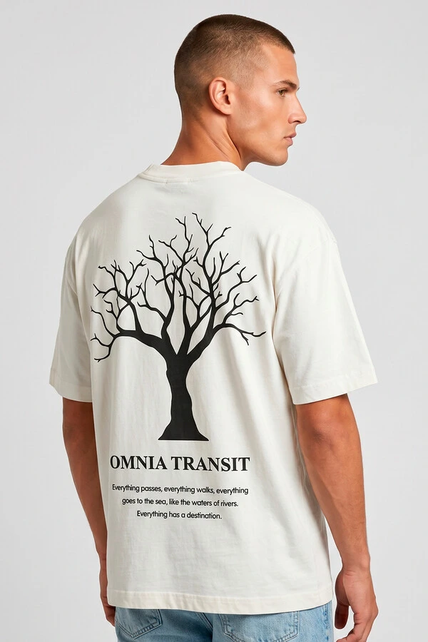 Camiseta oversized off white Omnia Transit