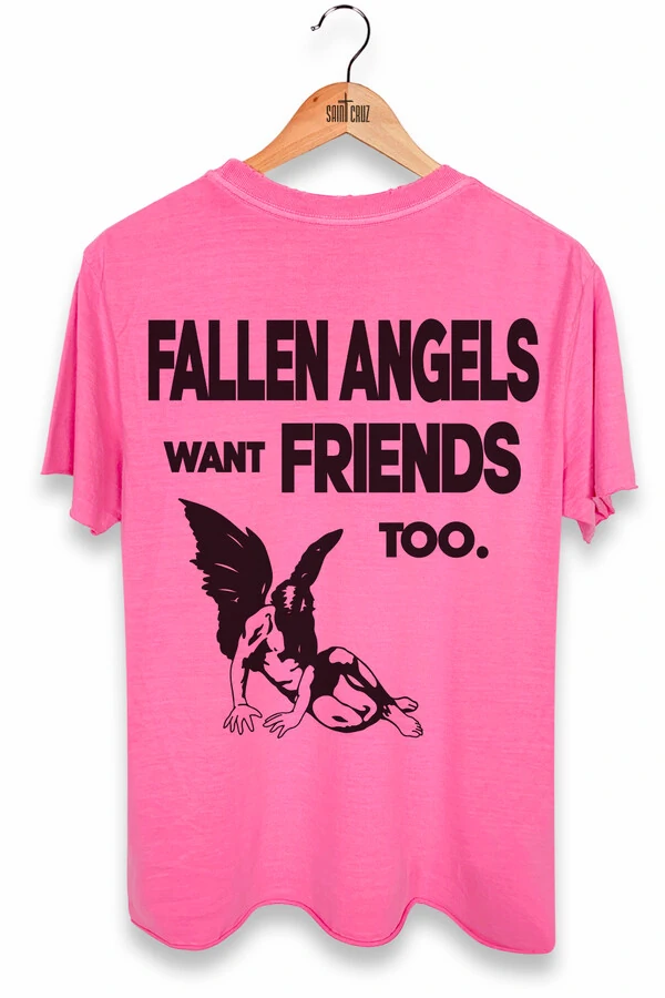 Camiseta estonada rosa Fallen Angels