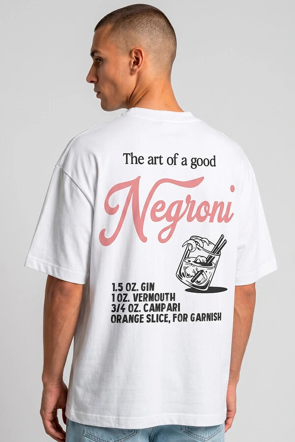 Camiseta oversized branca Negroni