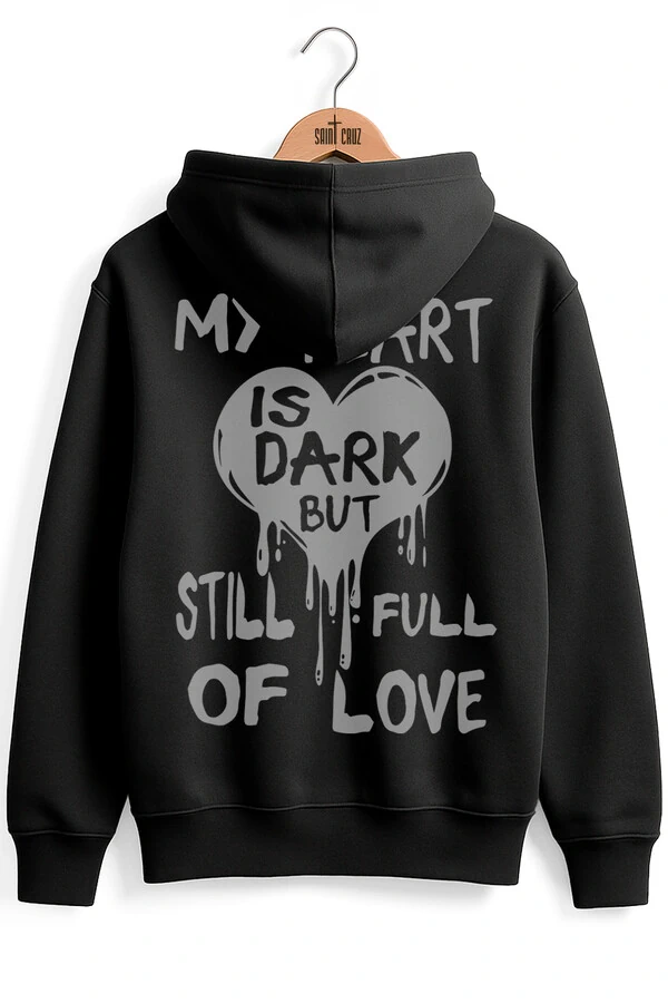 Blusa puff de moletom preto My Heart