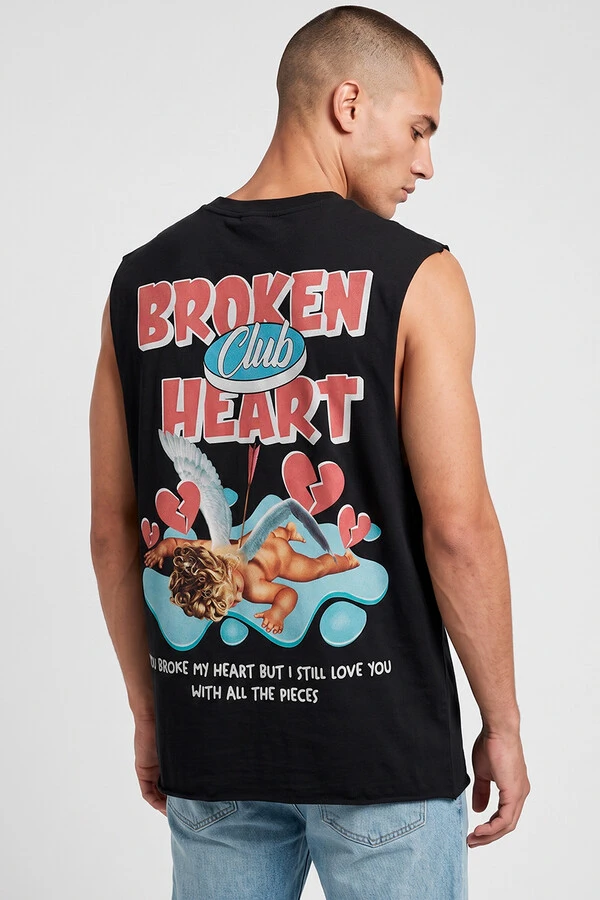 Cut Regata preta Broken heart