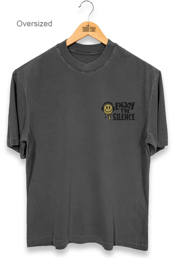 Camiseta oversized estonada chumbo Enjoy The Silence Front