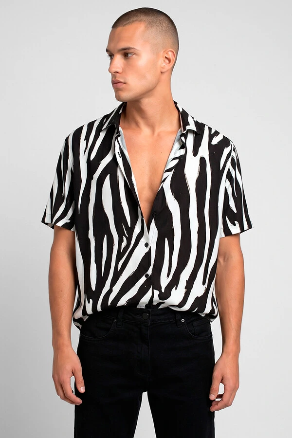 Camisa de viscose White Zebra