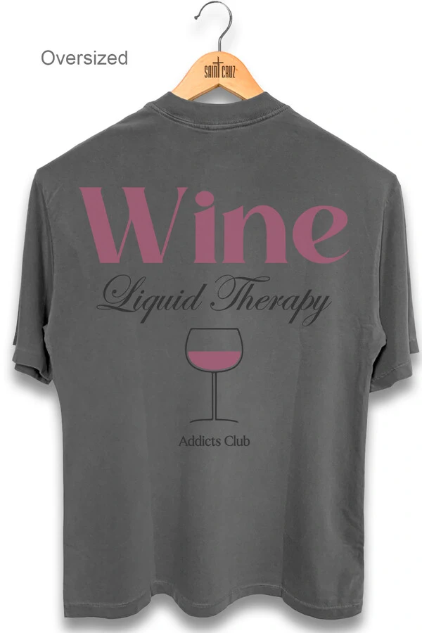 Camiseta oversized estonada chumbo Wine