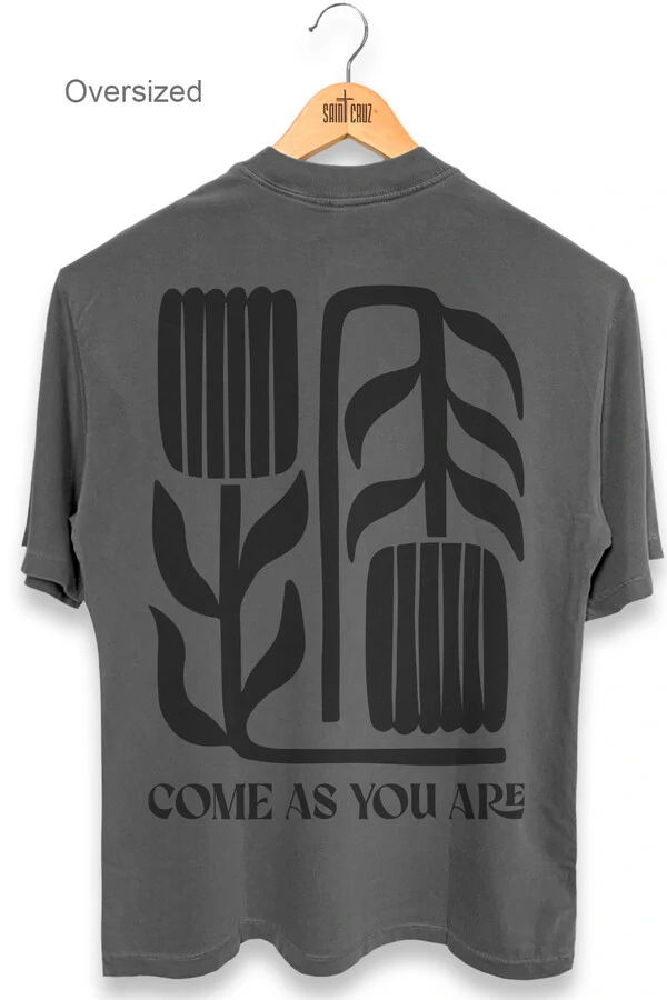 Camiseta oversized estonada chumbo Come As You Are
