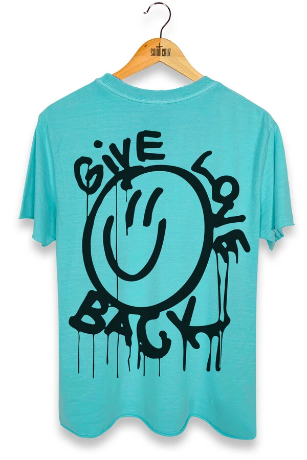 Camiseta estonada verde água Give