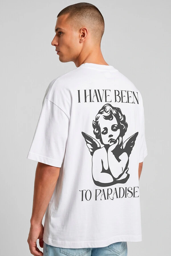 Camiseta oversized branca Paradise