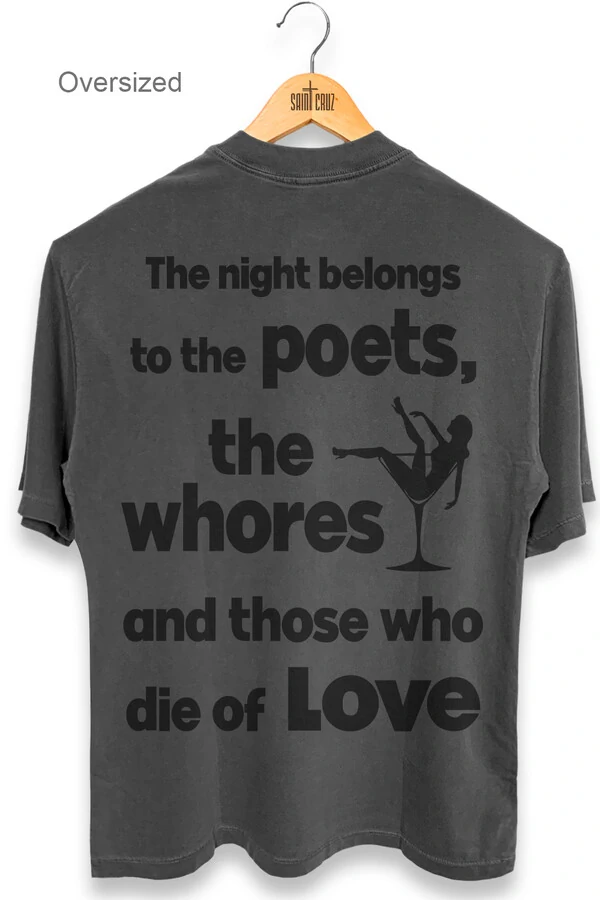 Camiseta oversized estonada chumbo Poets